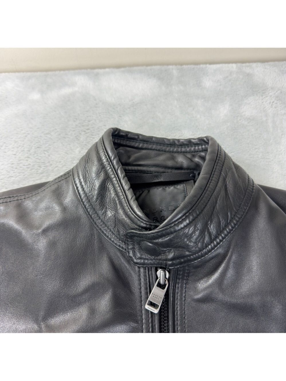 Andrew Marc Men's Size Medium 100% Black Soft Leather Jacket Full Zip AM8A1353 - Picture 12 of 16